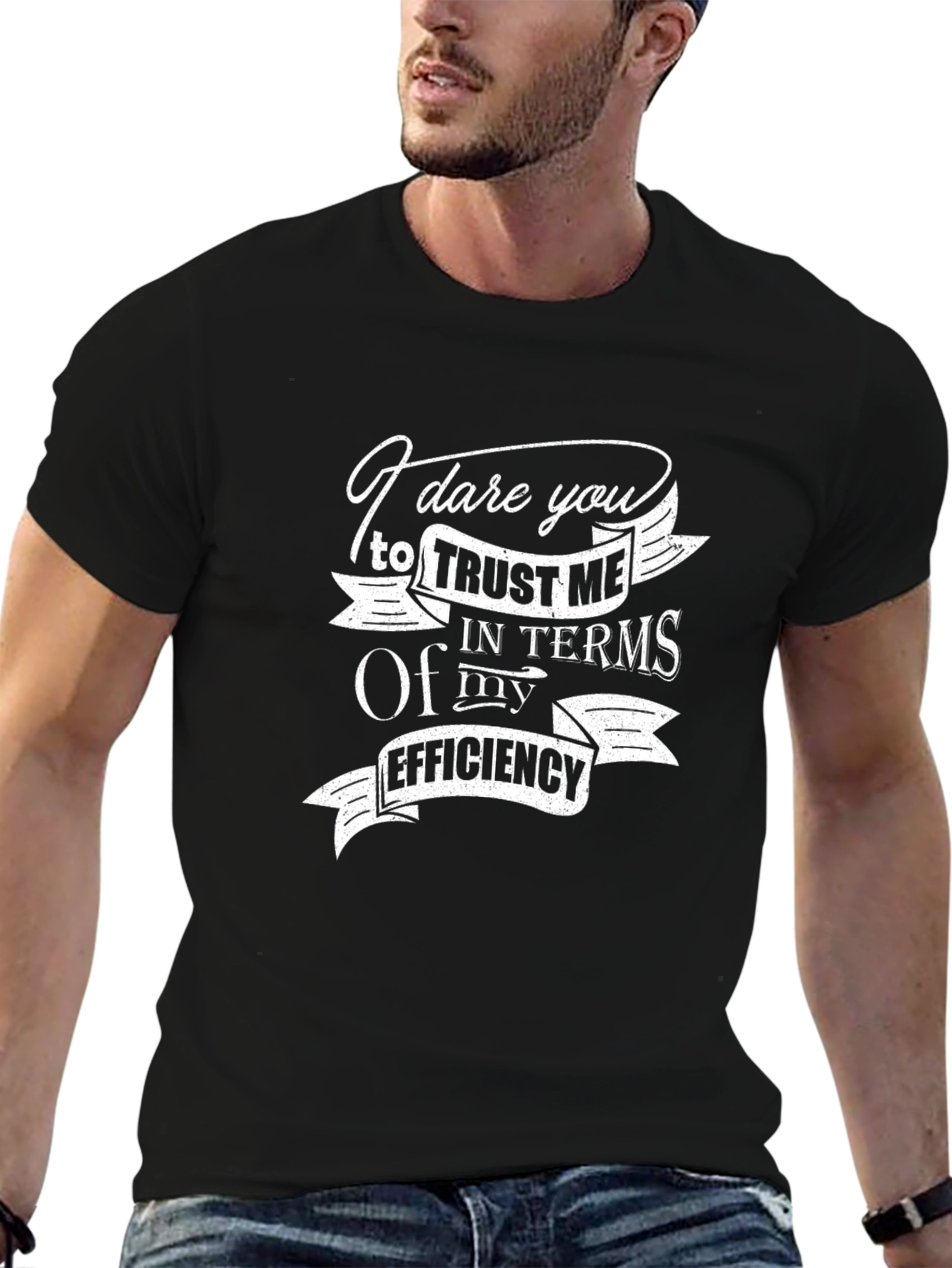 Dare You Trust Me Black Graphic T-Shirt