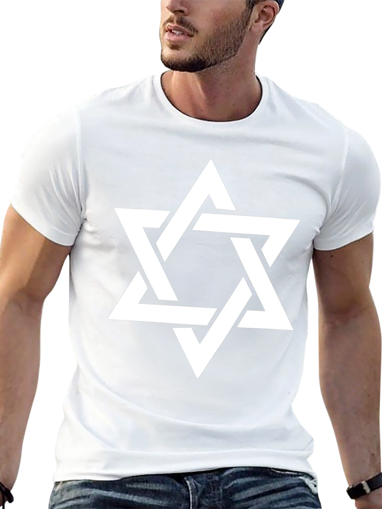 Star of David Graphic Tee - Black Cotton Blend