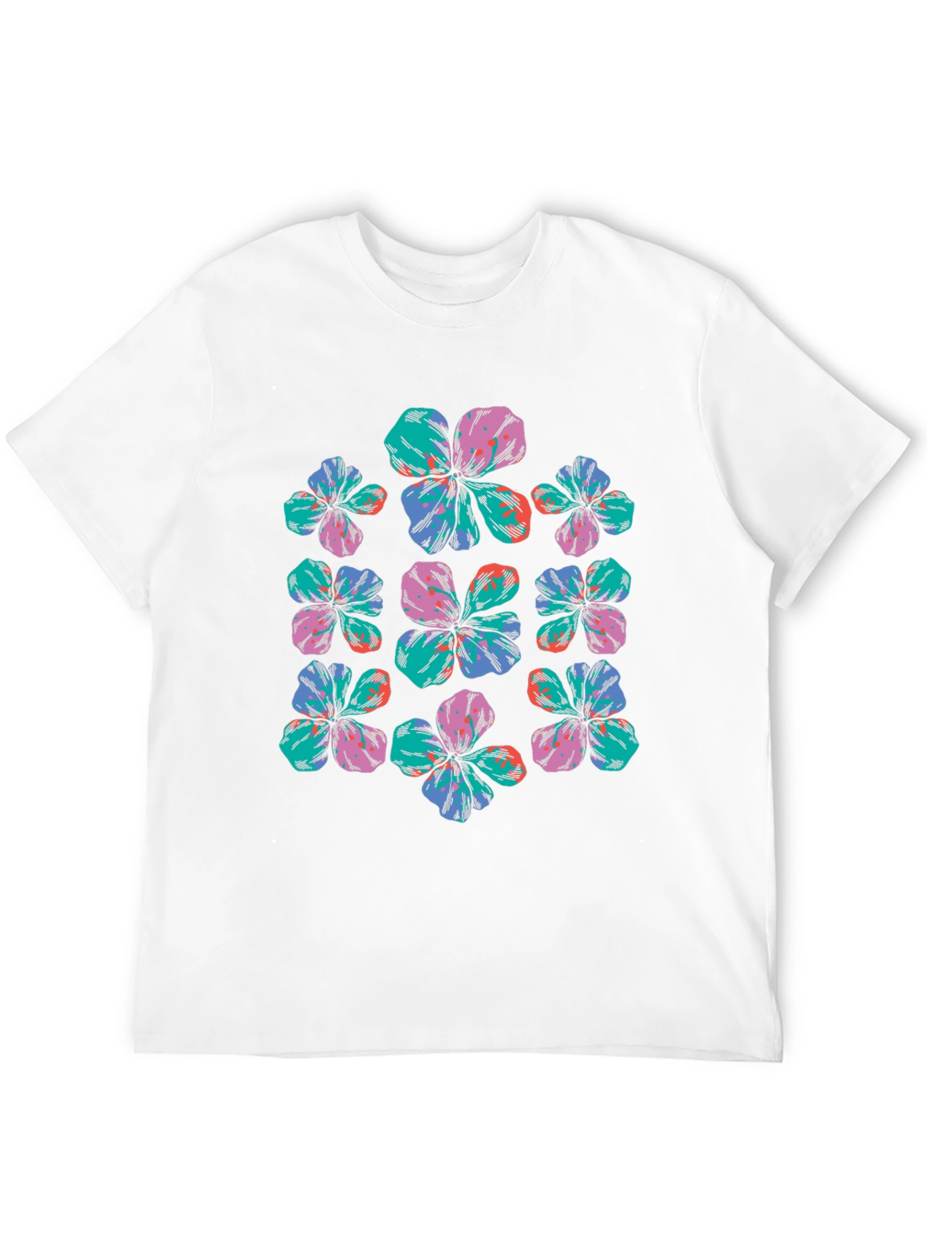 Floral Print Black T-Shirt
