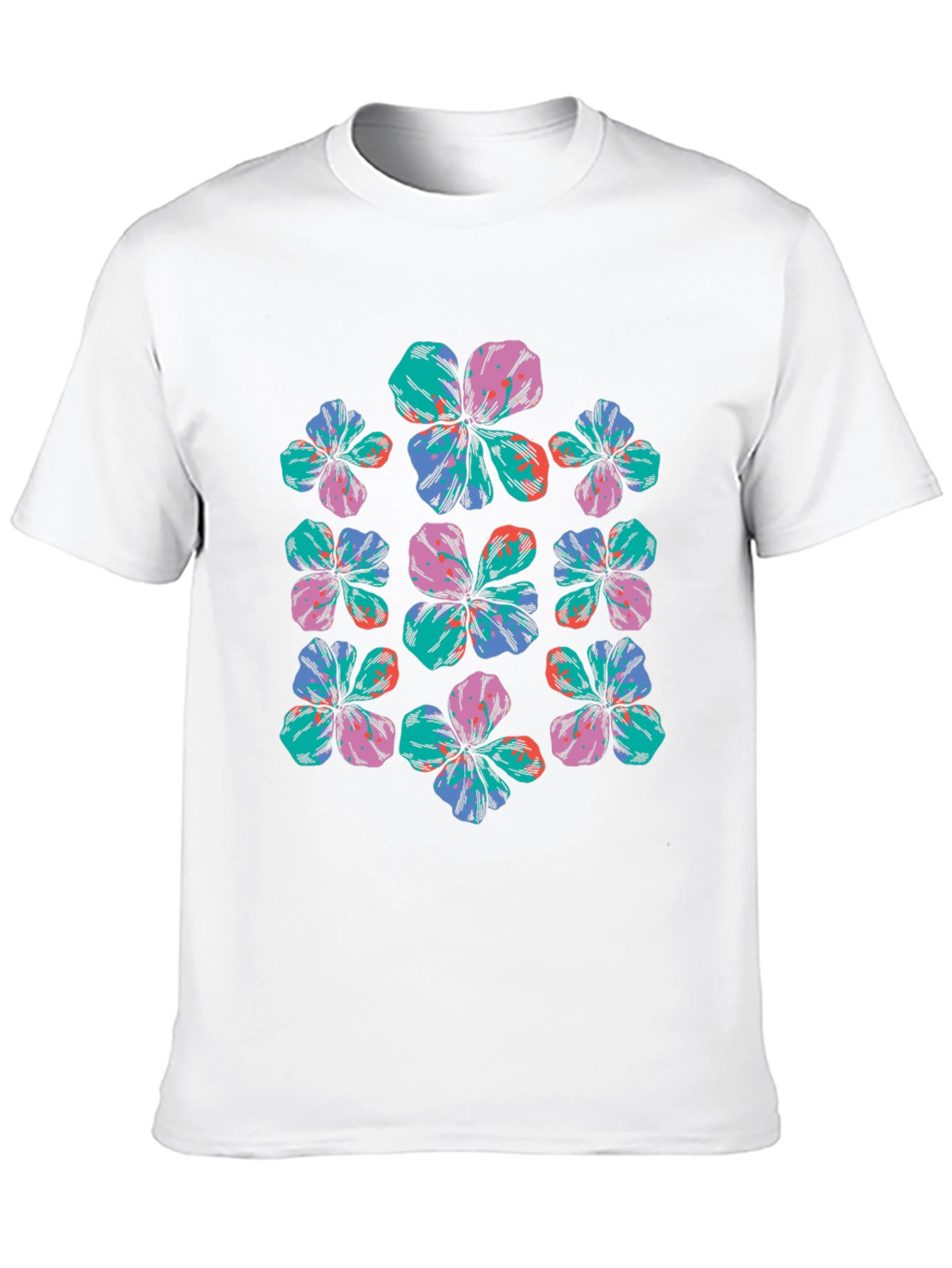 Floral Print Black T-Shirt