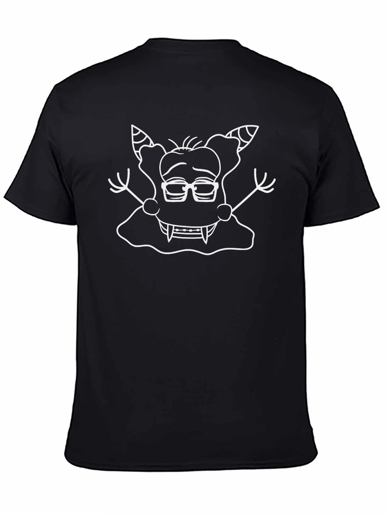 Geeky Monster Graphic Tee - Black Cotton