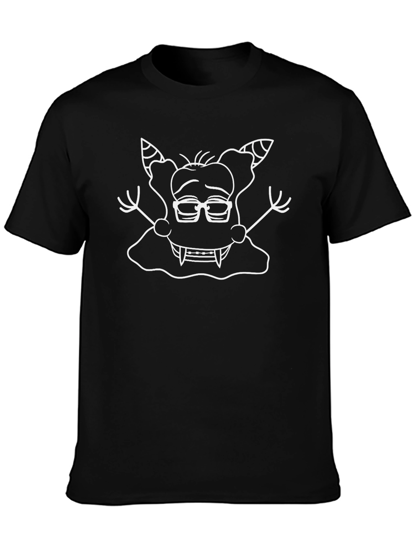Geeky Monster Graphic Tee - Black Cotton