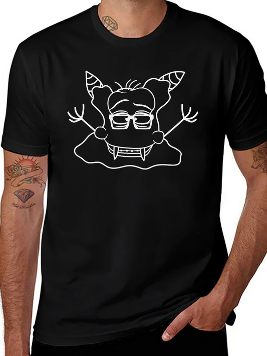 Geeky Monster Graphic Tee - Black Cotton