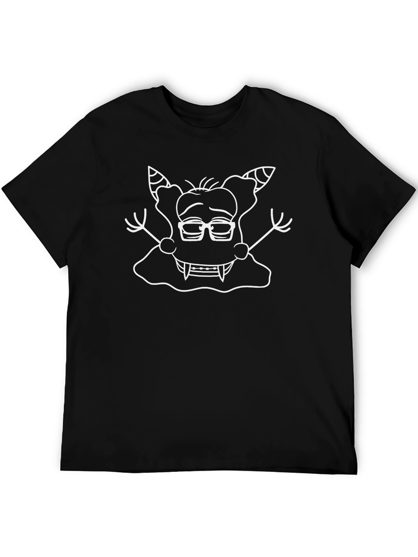 Geeky Monster Graphic Tee - Black Cotton