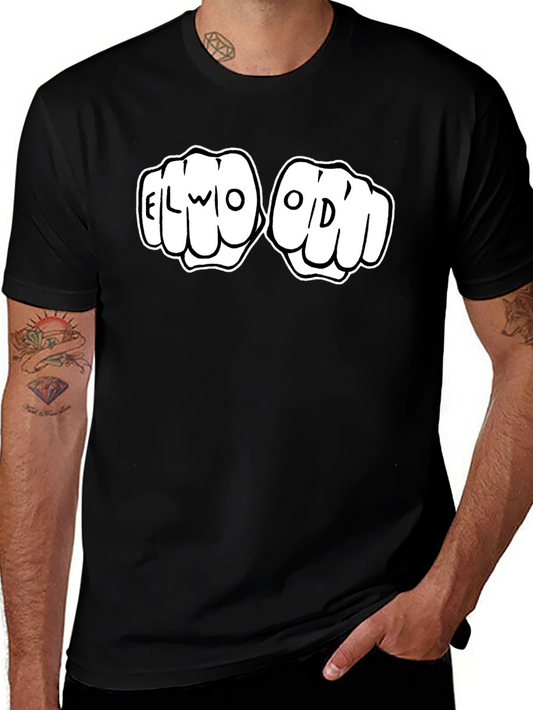 Elwood Fist Bump Graphic Tee - Black Cotton T-Shirt