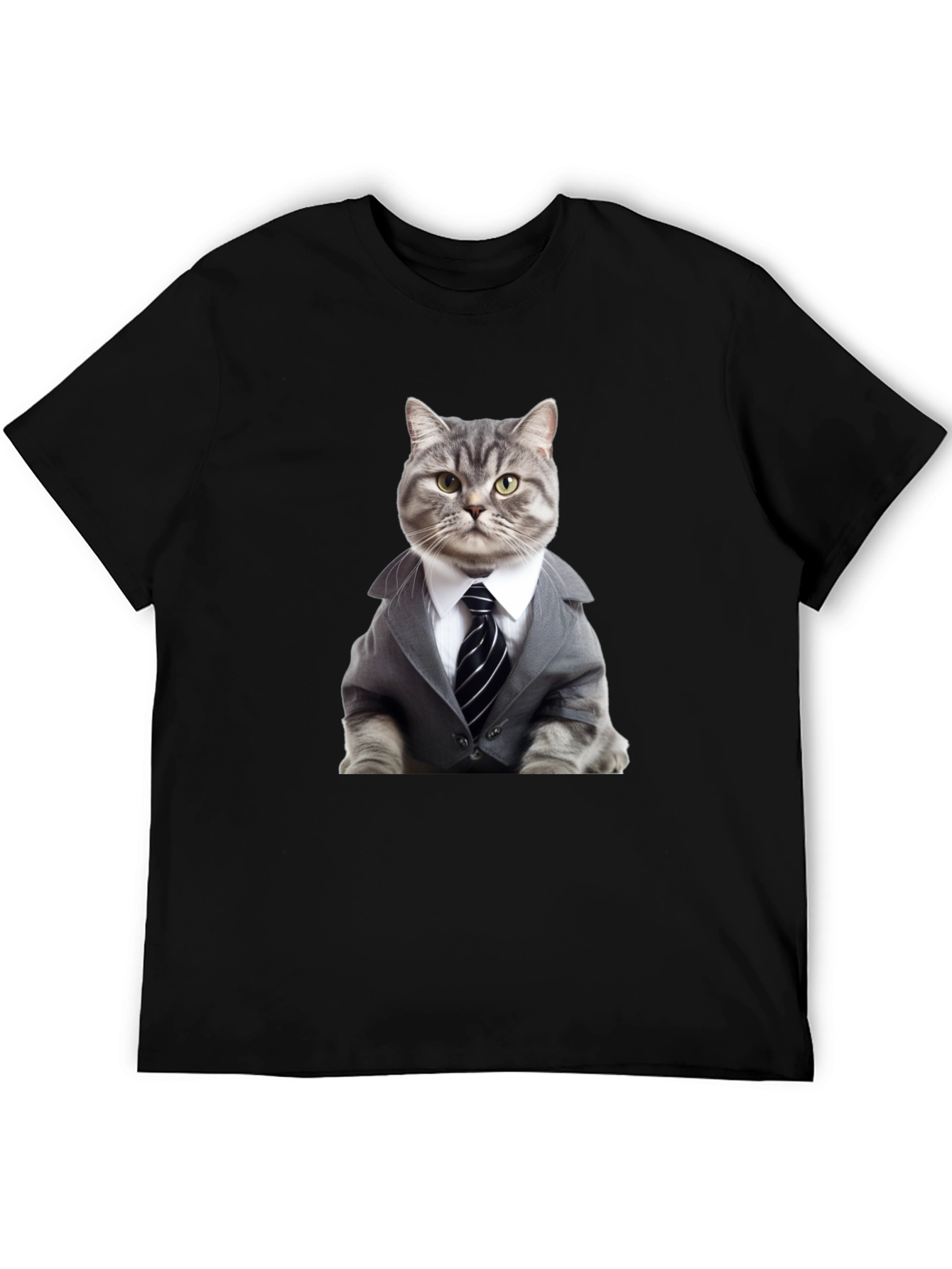 Cat Boss T-Shirt - Stylish Feline in Suit Design
