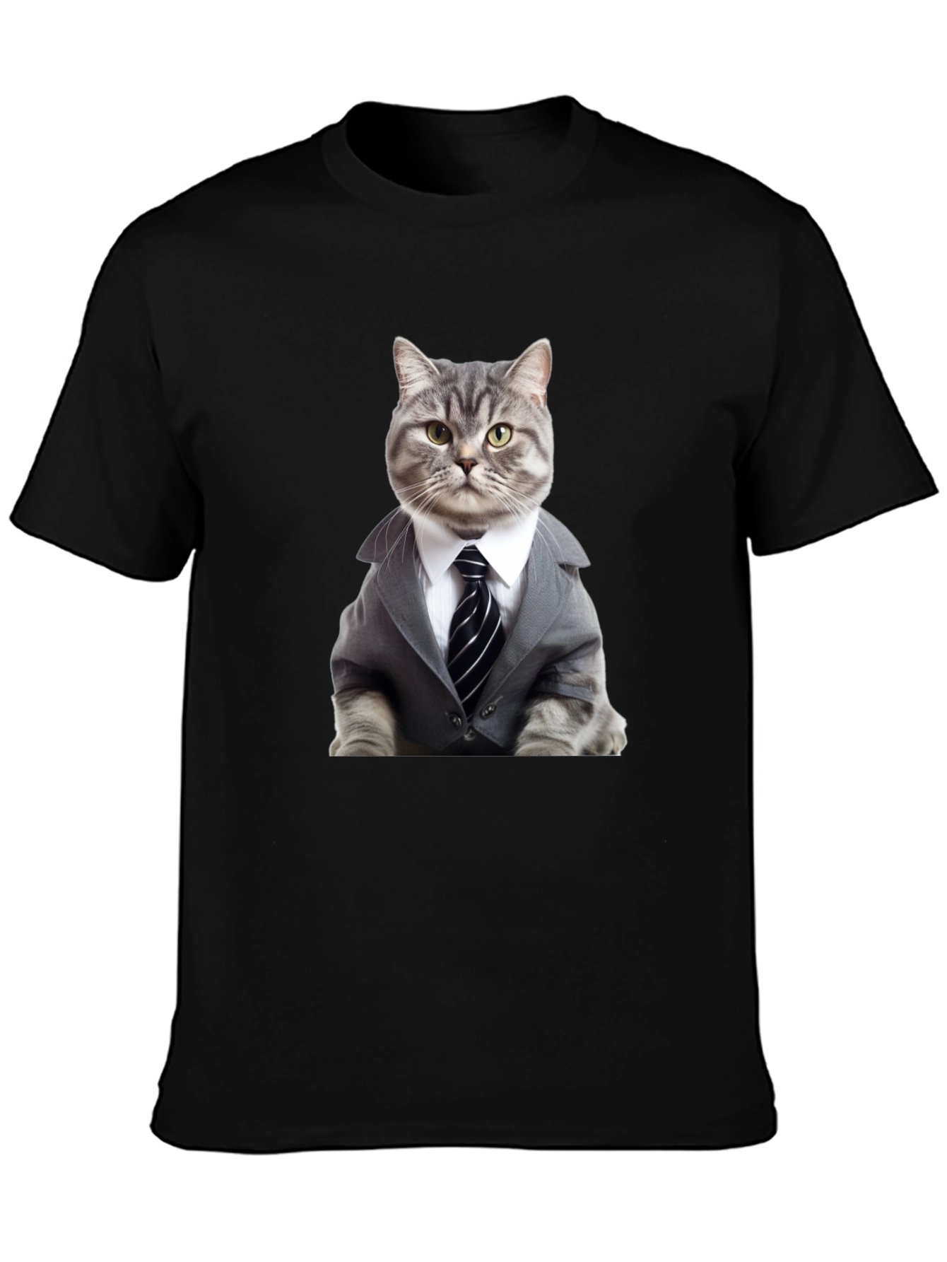 Cat Boss T-Shirt - Stylish Feline in Suit Design