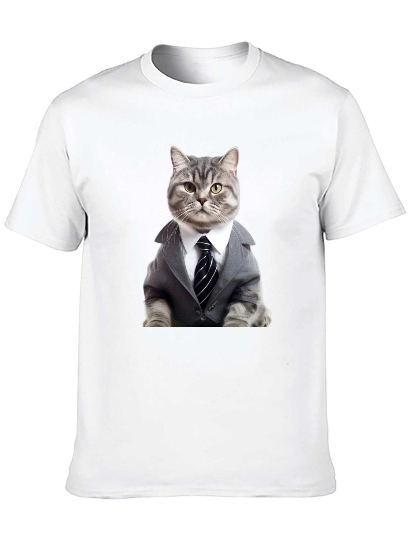 Cat Boss T-Shirt - Stylish Feline in Suit Design