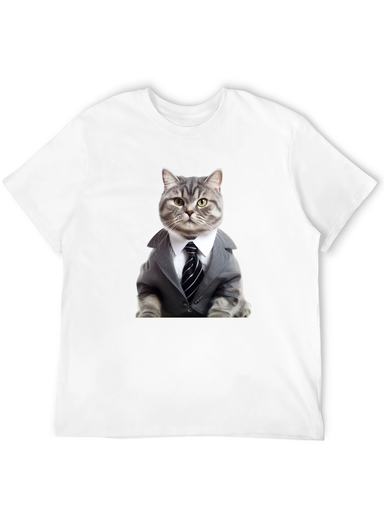 Cat Boss T-Shirt - Stylish Feline in Suit Design