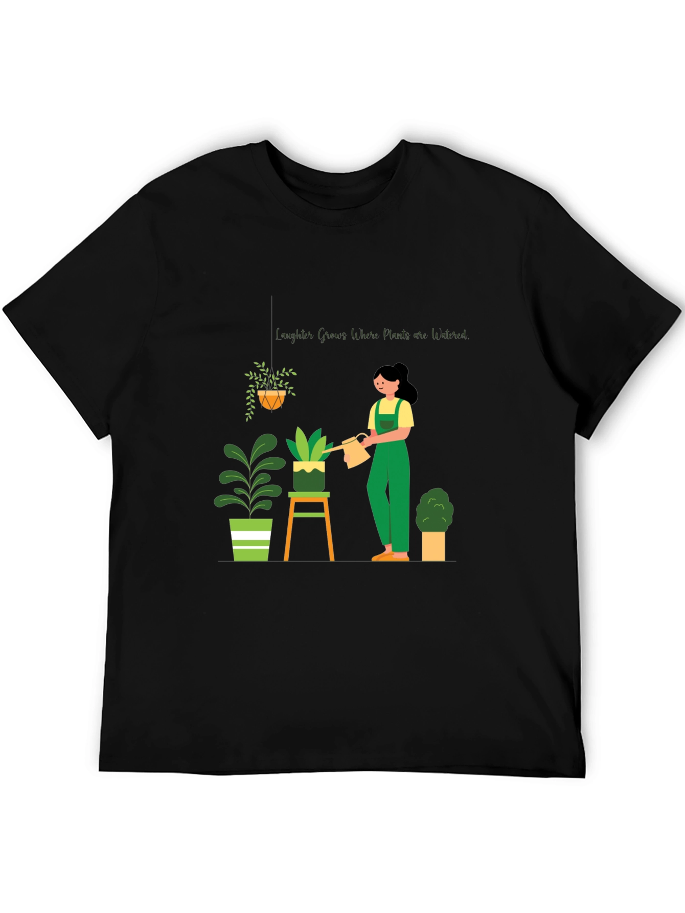 Plant Lovers T-Shirt: Laughter Grows Where Plants Are Watered