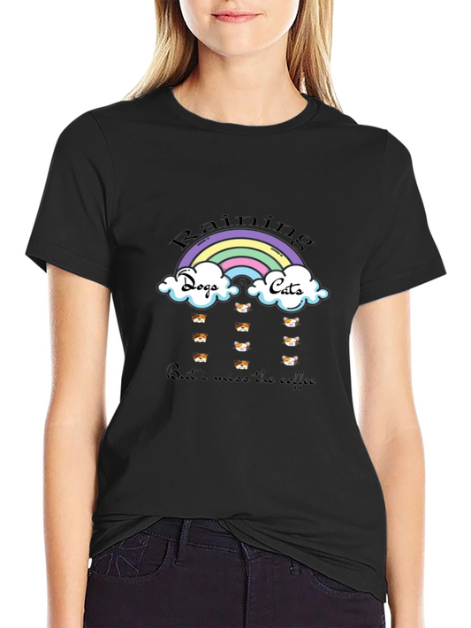Raining Dogs & Cats T-Shirt - Miss the Coffee Graphic Tee