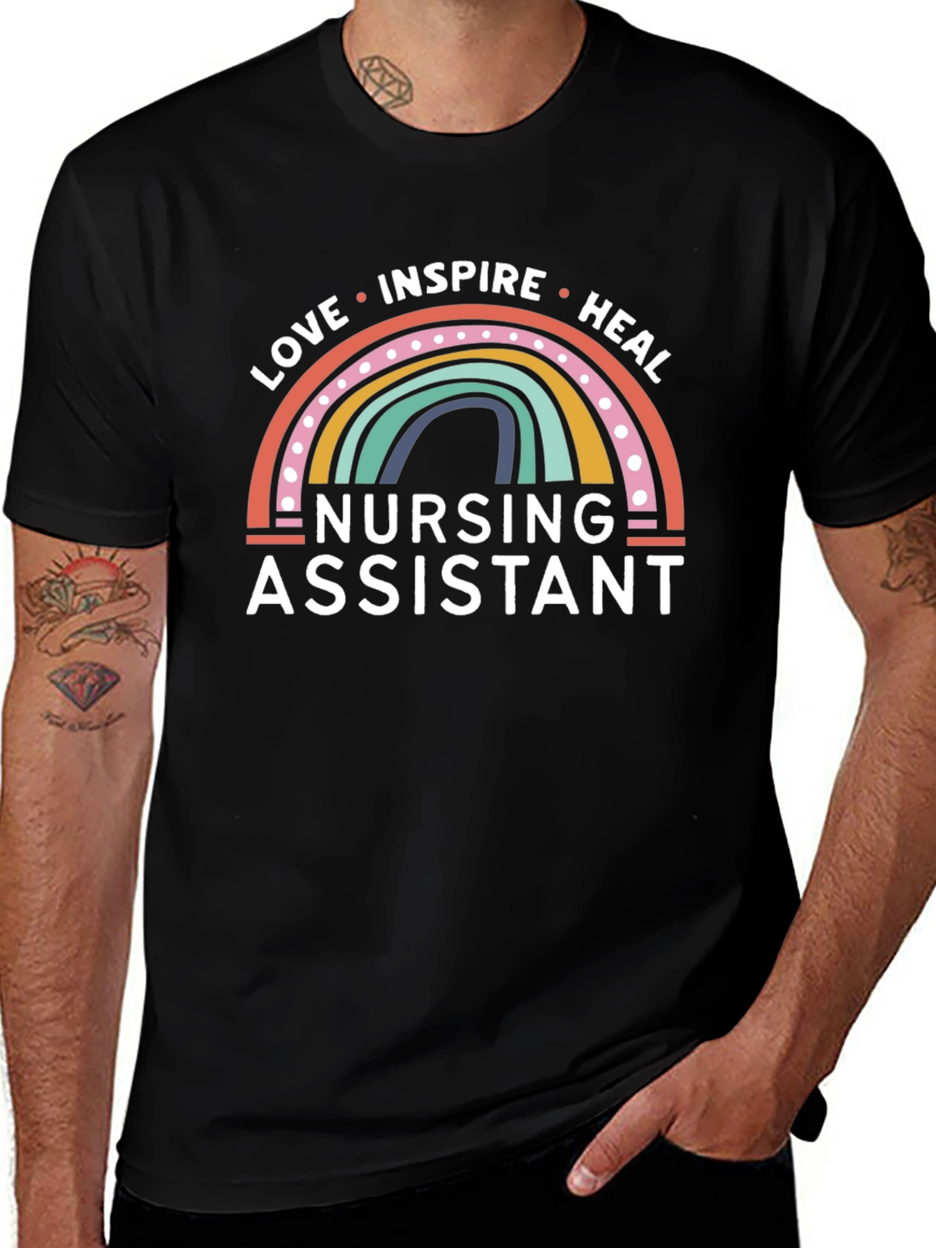 Nursing Assistant Love Inspire Heal Graphic T-Shirt
