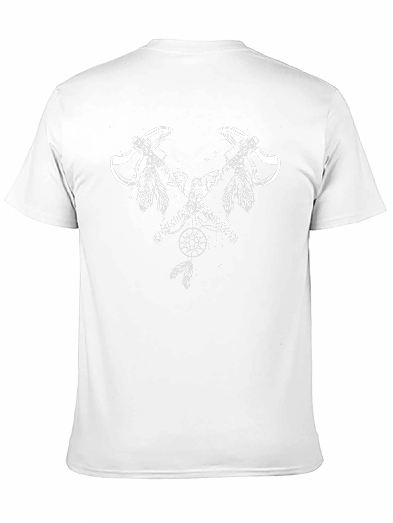 Black T-Shirt with Axes and Dreamcatcher Design