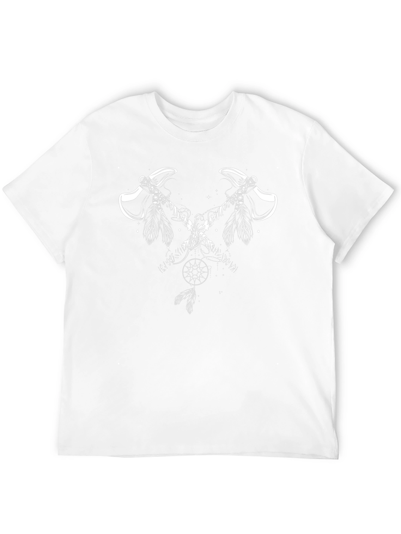 Black T-Shirt with Axes and Dreamcatcher Design