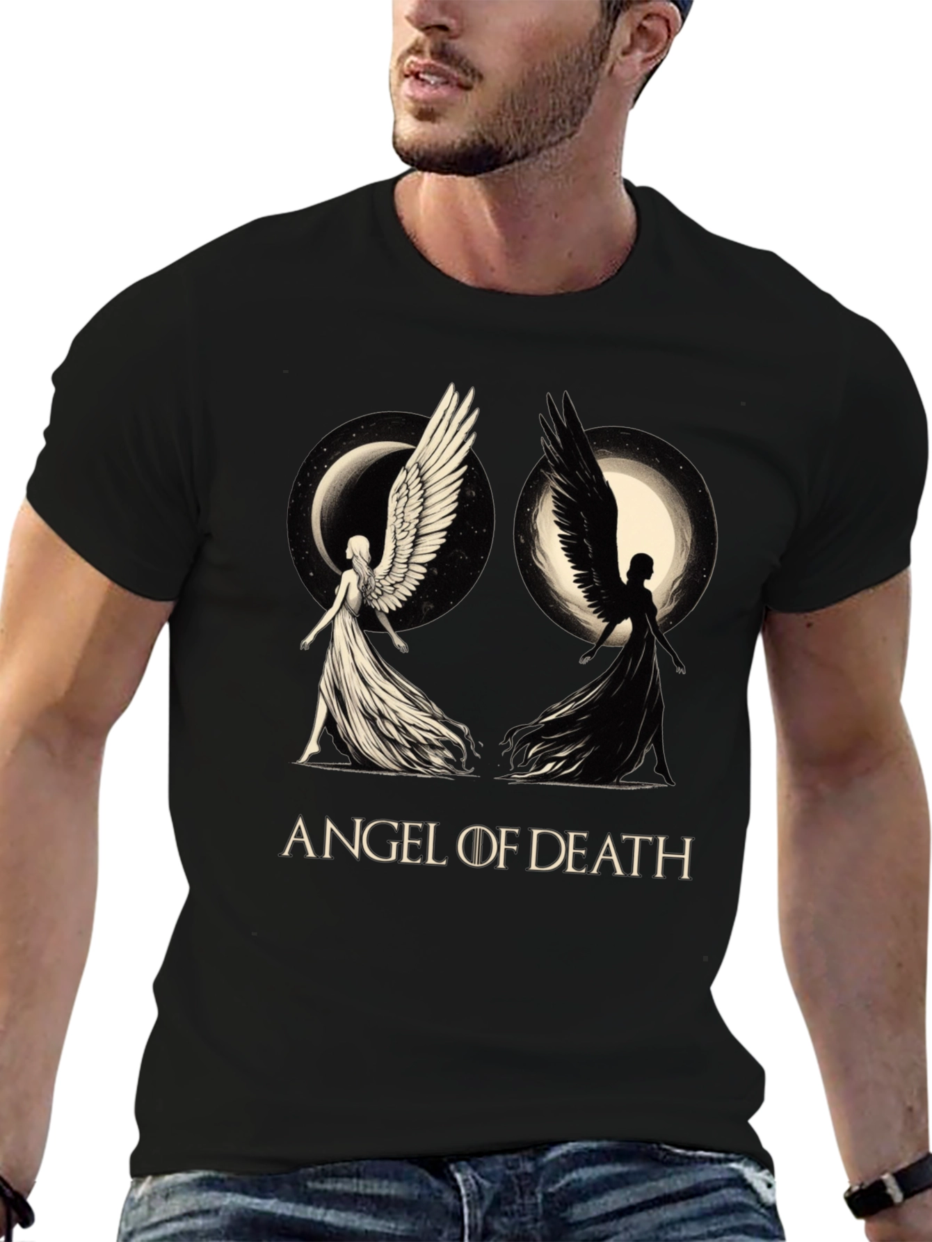 Angel of Death Graphic T-Shirt - Black