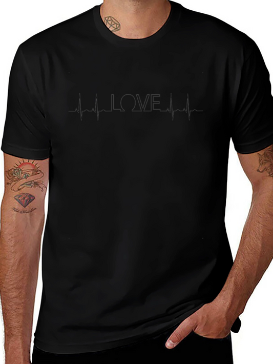 Love Heartbeat Black Graphic Tee