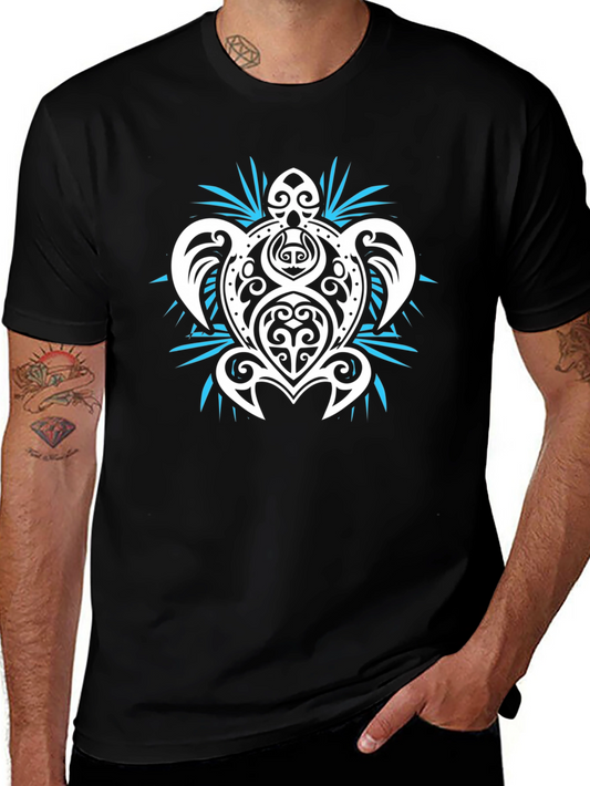Tribal Turtle Graphic Tee - Black