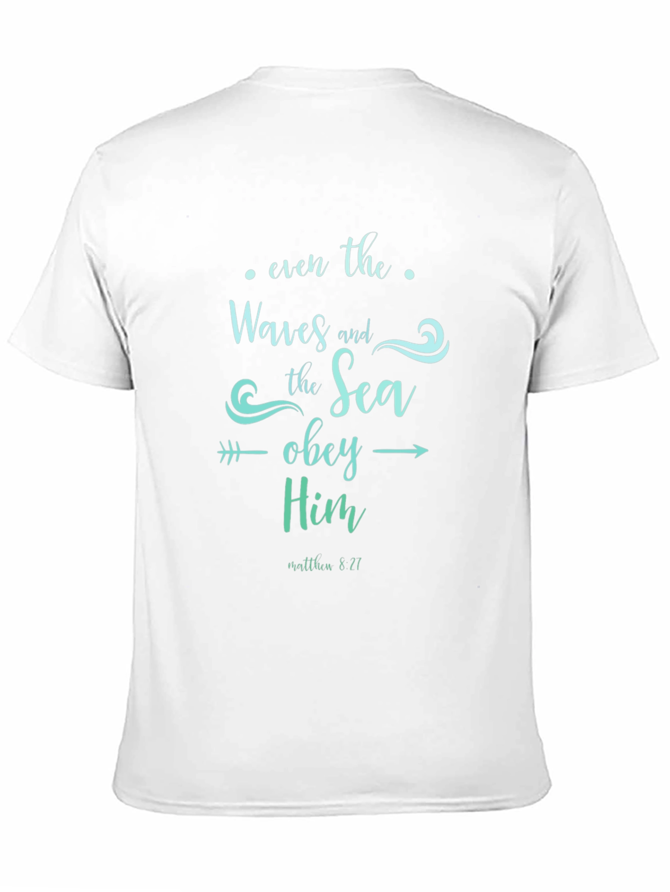 Christian Waves and Sea Obey Him Black T-Shirt