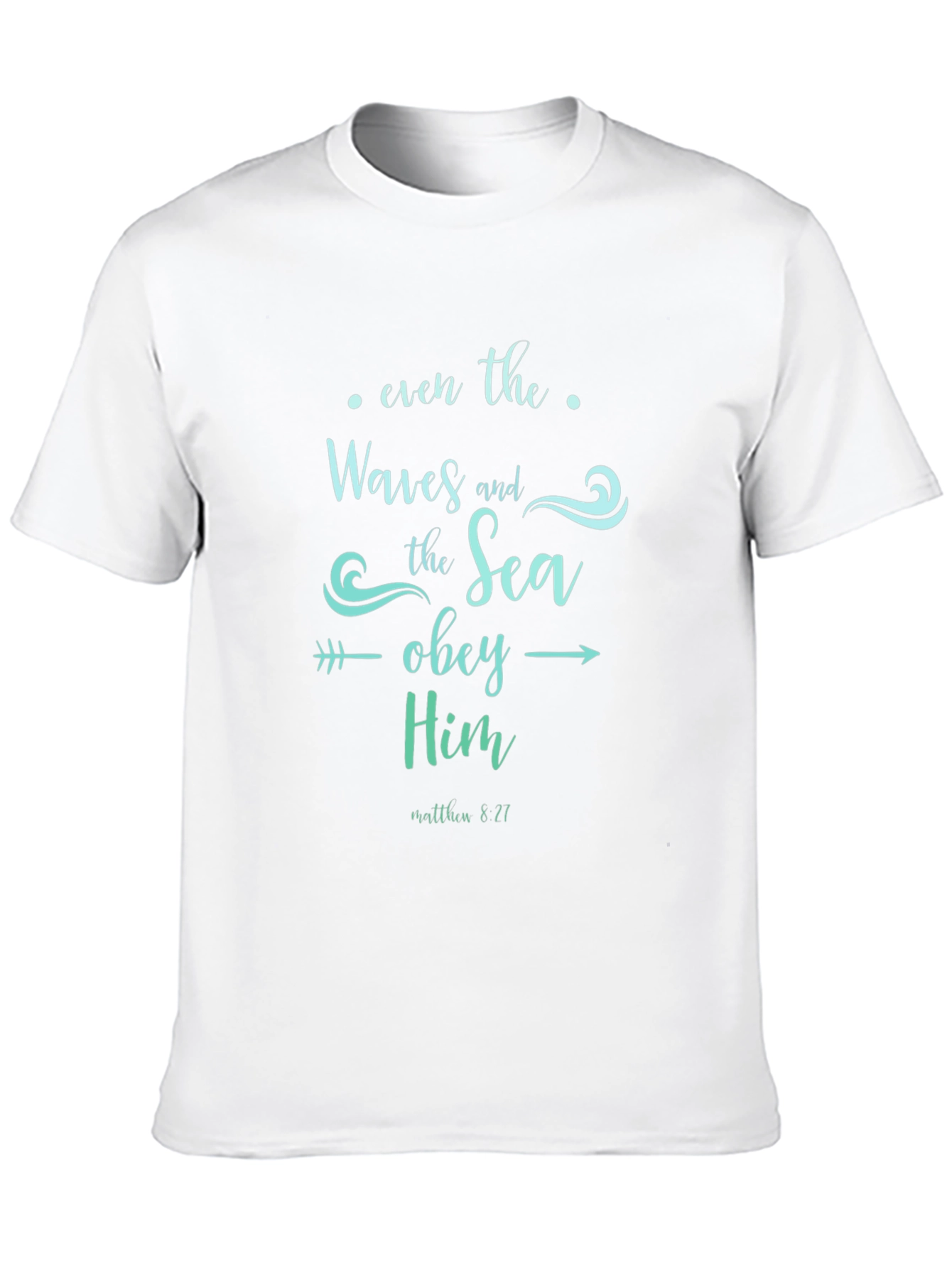 Christian Waves and Sea Obey Him Black T-Shirt