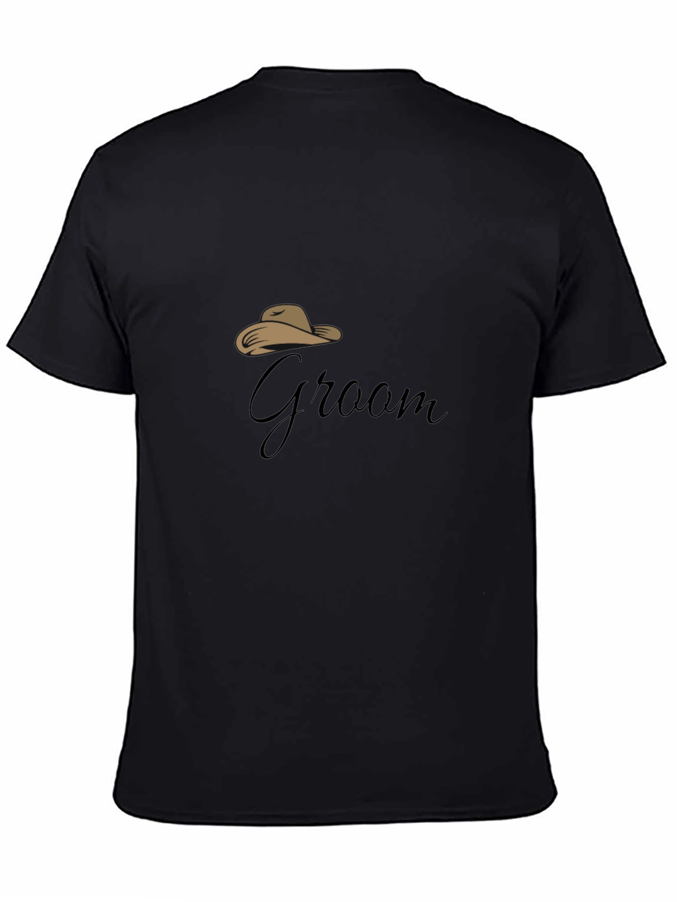 Groom Cowboy Hat Graphic Black T-Shirt