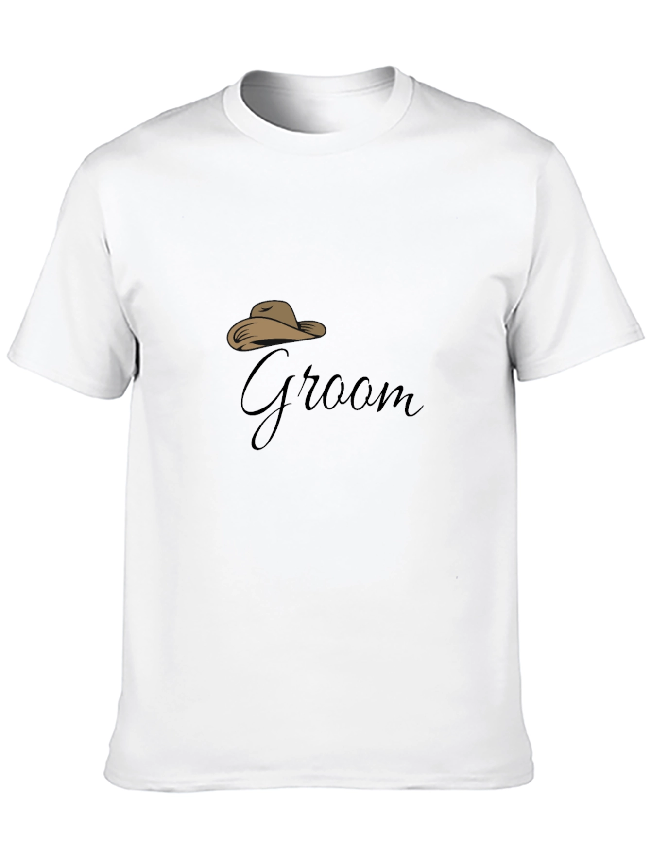 Groom Cowboy Hat Graphic Black T-Shirt