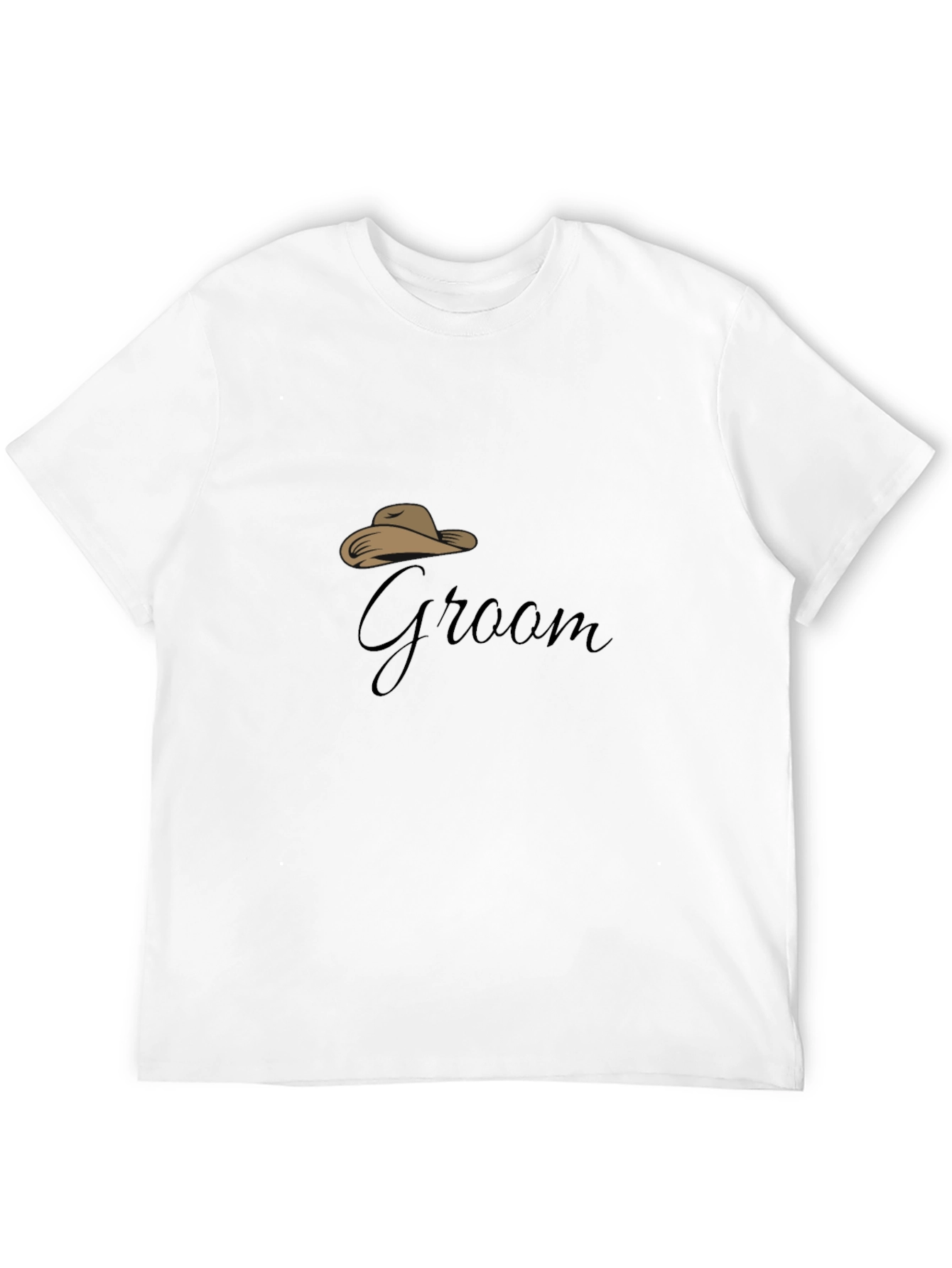 Groom Cowboy Hat Graphic Black T-Shirt
