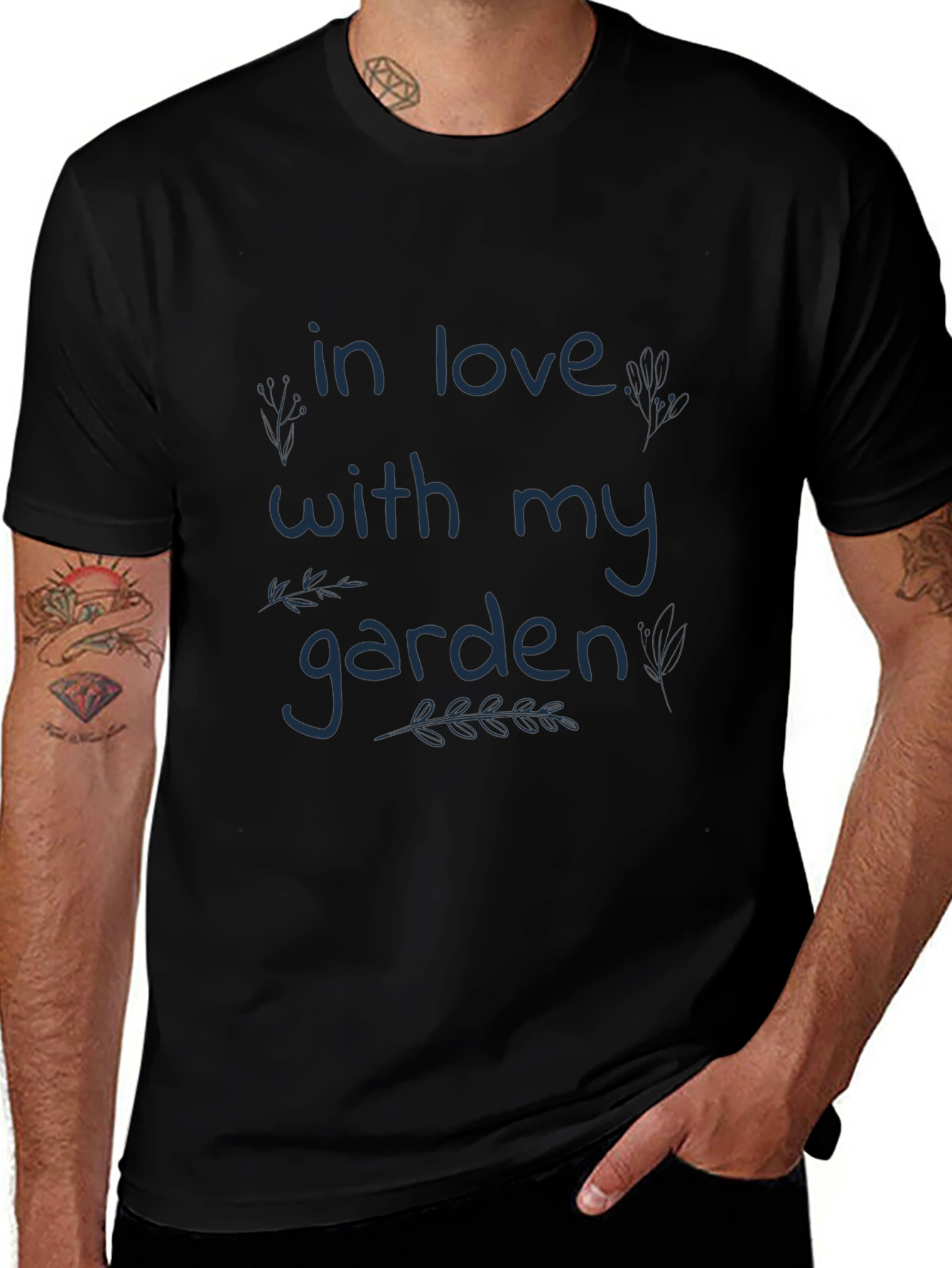 In Love With My Garden Graphic Tee - Black