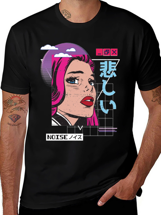 Retro Anime Style Graphic T-Shirt