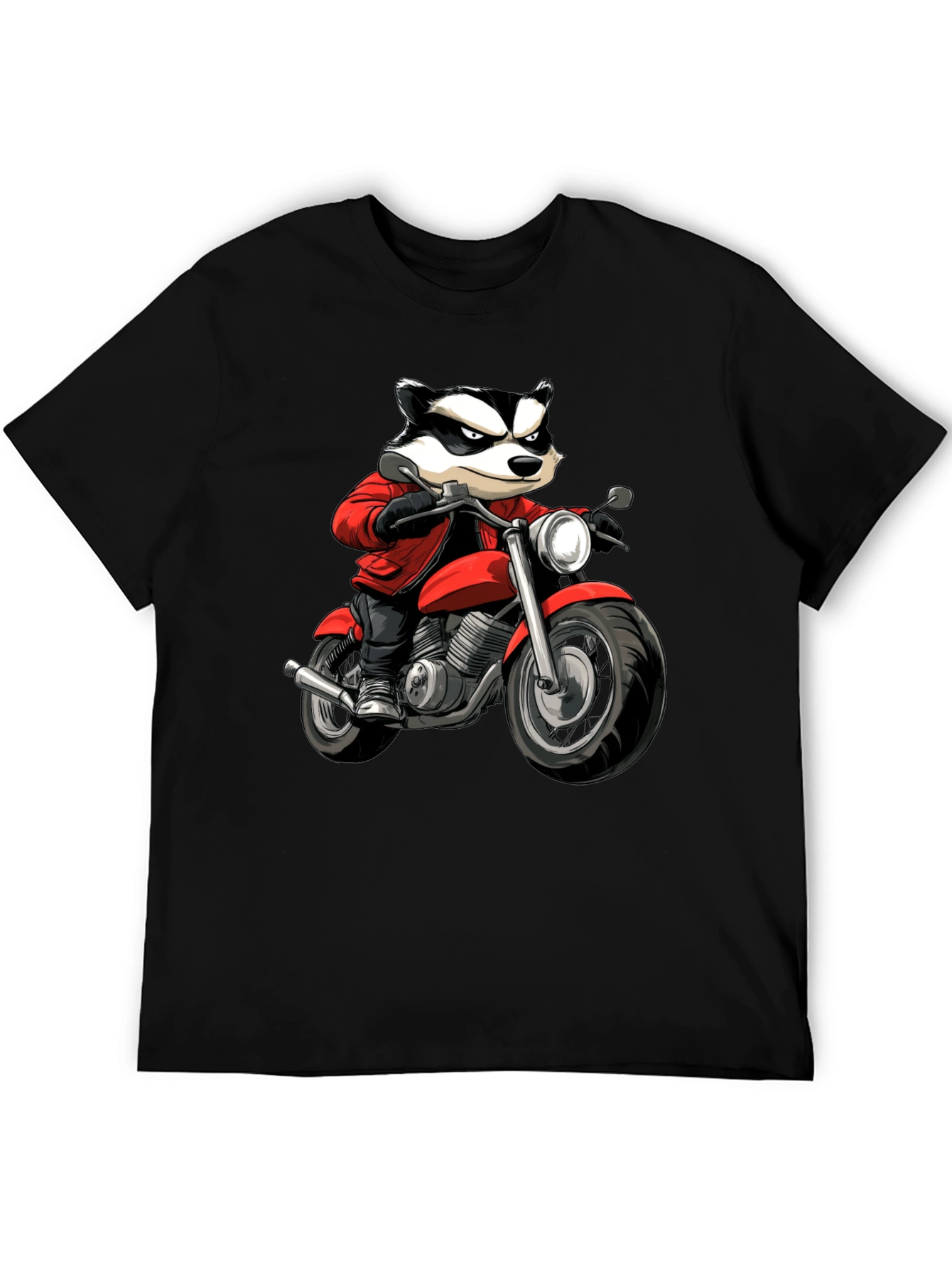 Badger Biker Graphic T-Shirt - Cool Cartoon Ride