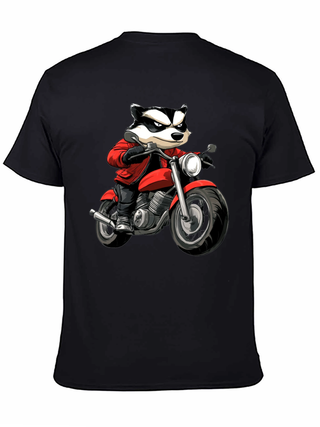 Badger Biker Graphic T-Shirt - Cool Cartoon Ride