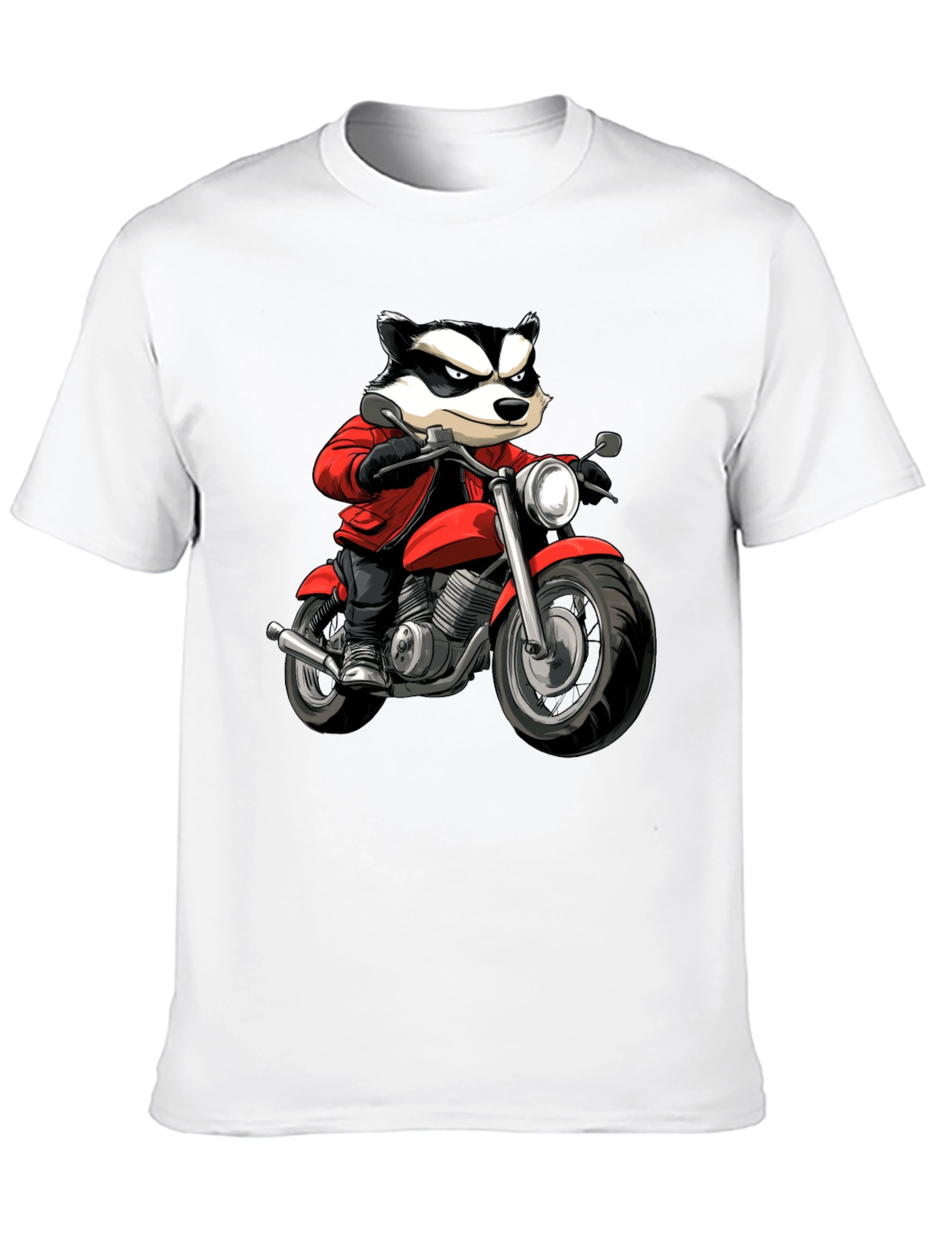 Badger Biker Graphic T-Shirt - Cool Cartoon Ride