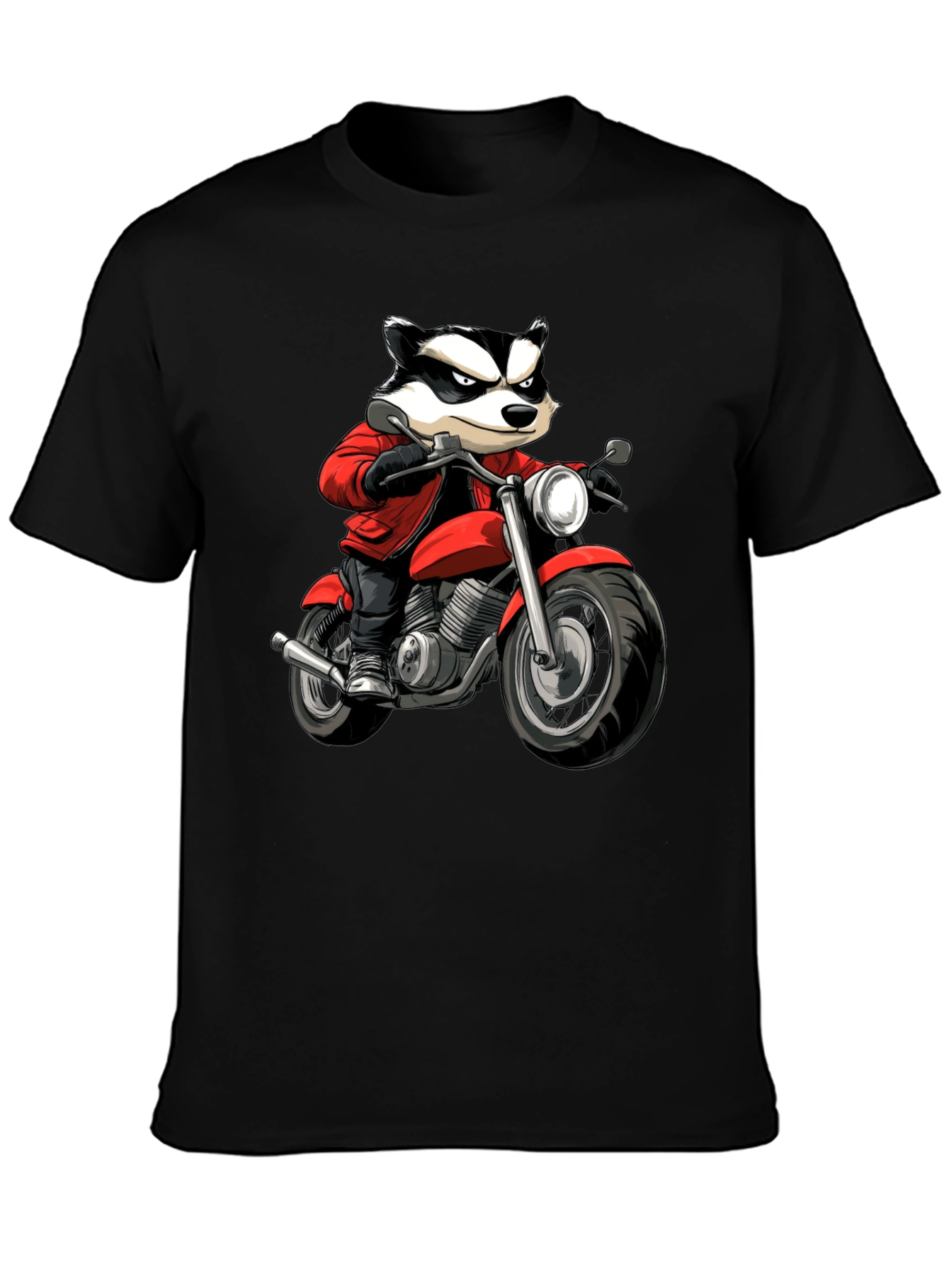Badger Biker Graphic T-Shirt - Cool Cartoon Ride