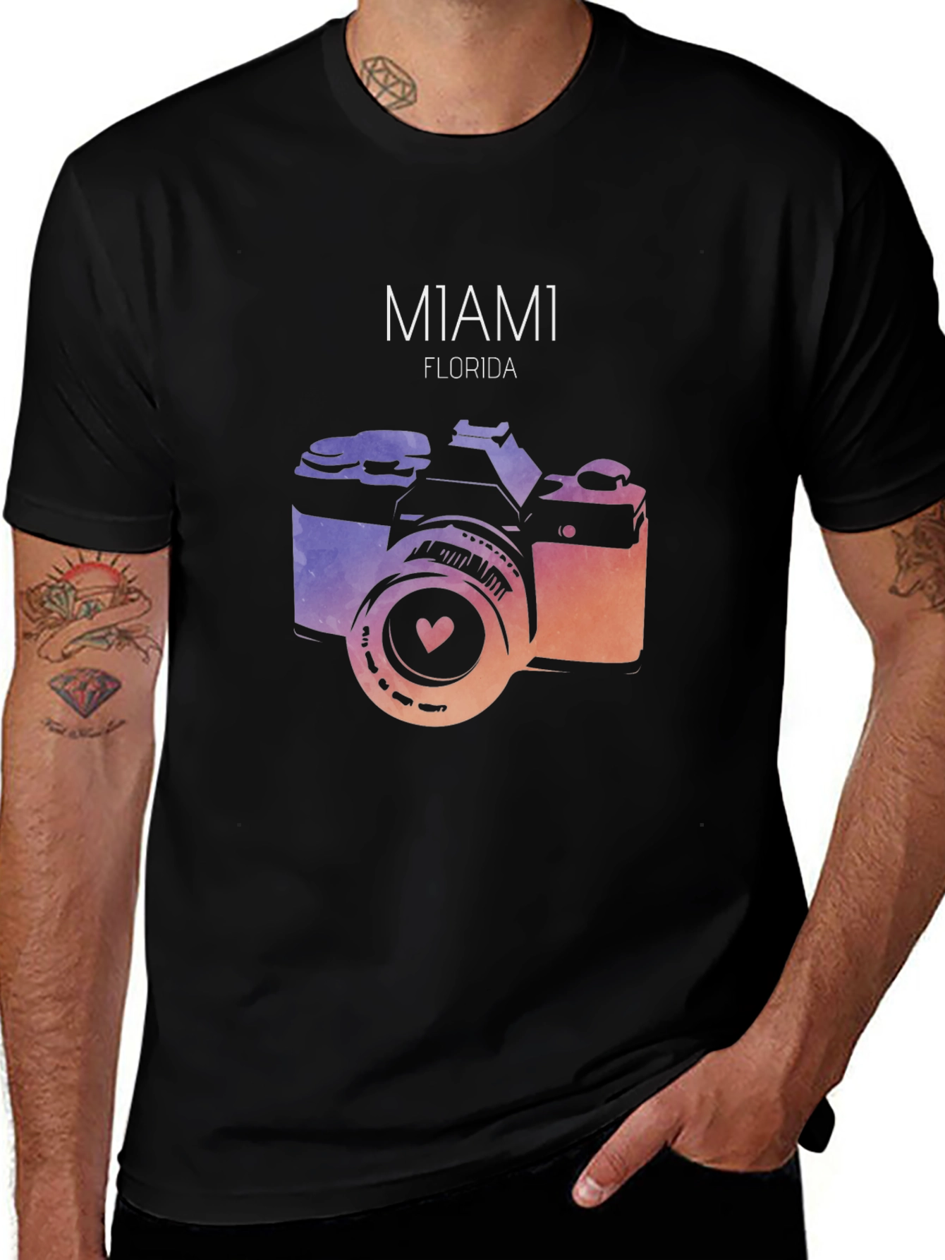 Miami Florida Camera Graphic T-Shirt