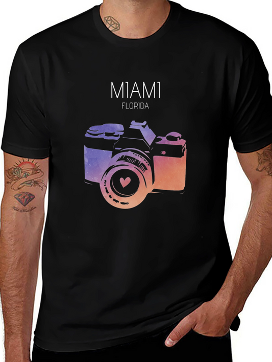 Miami Florida Camera Graphic T-Shirt