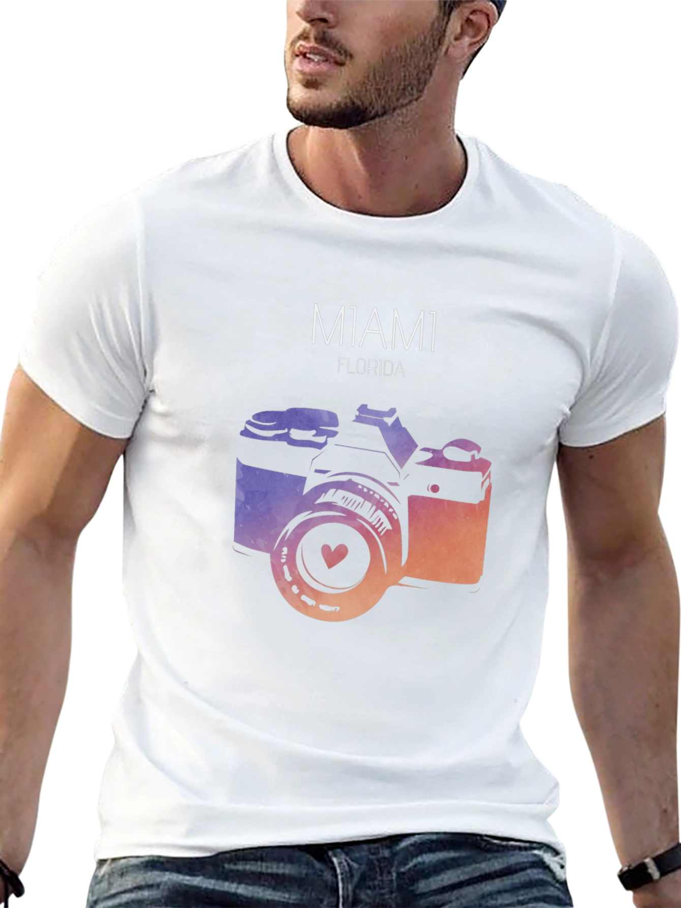 Miami Florida Camera Graphic T-Shirt