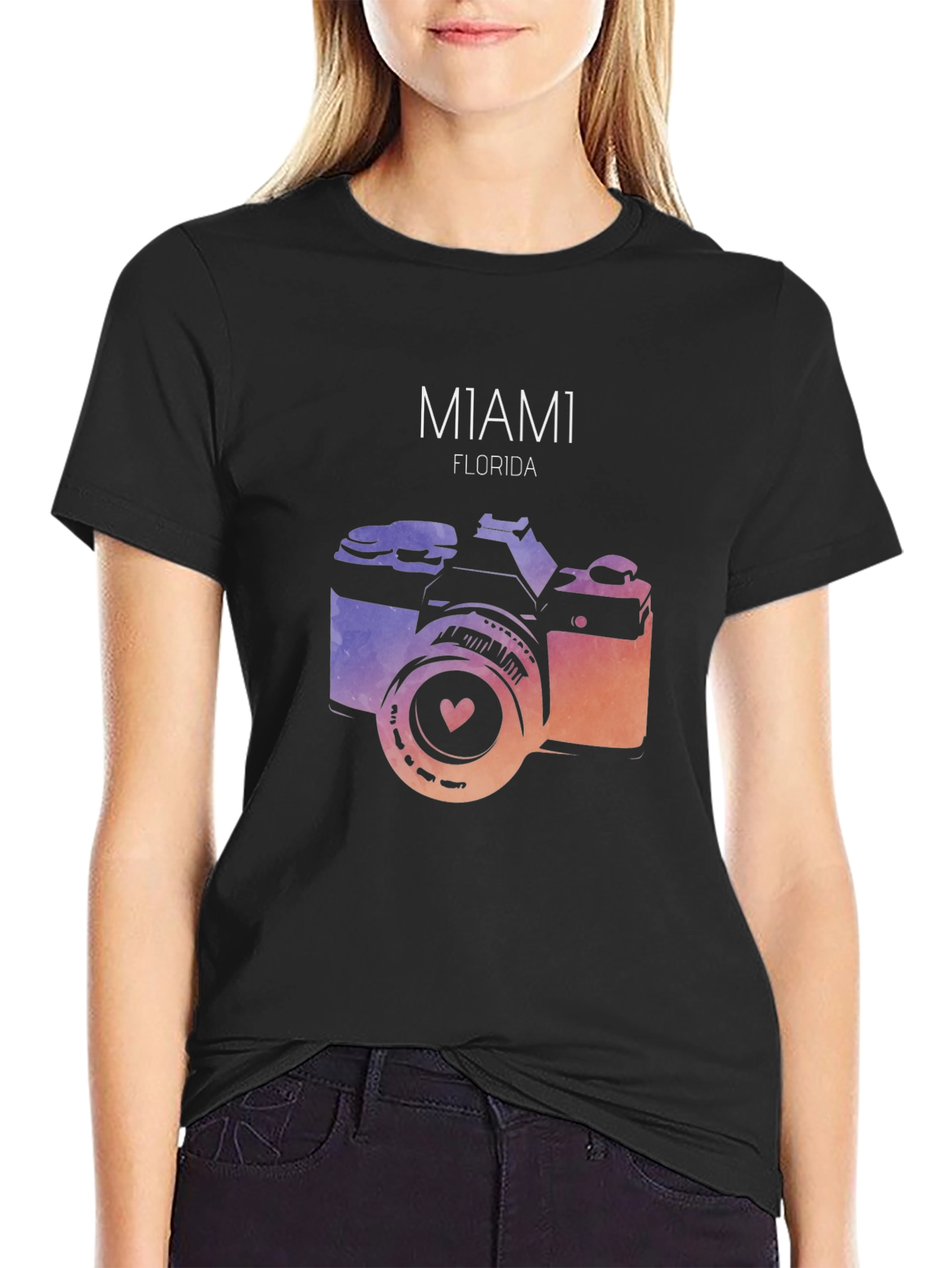 Miami Florida Camera Graphic T-Shirt
