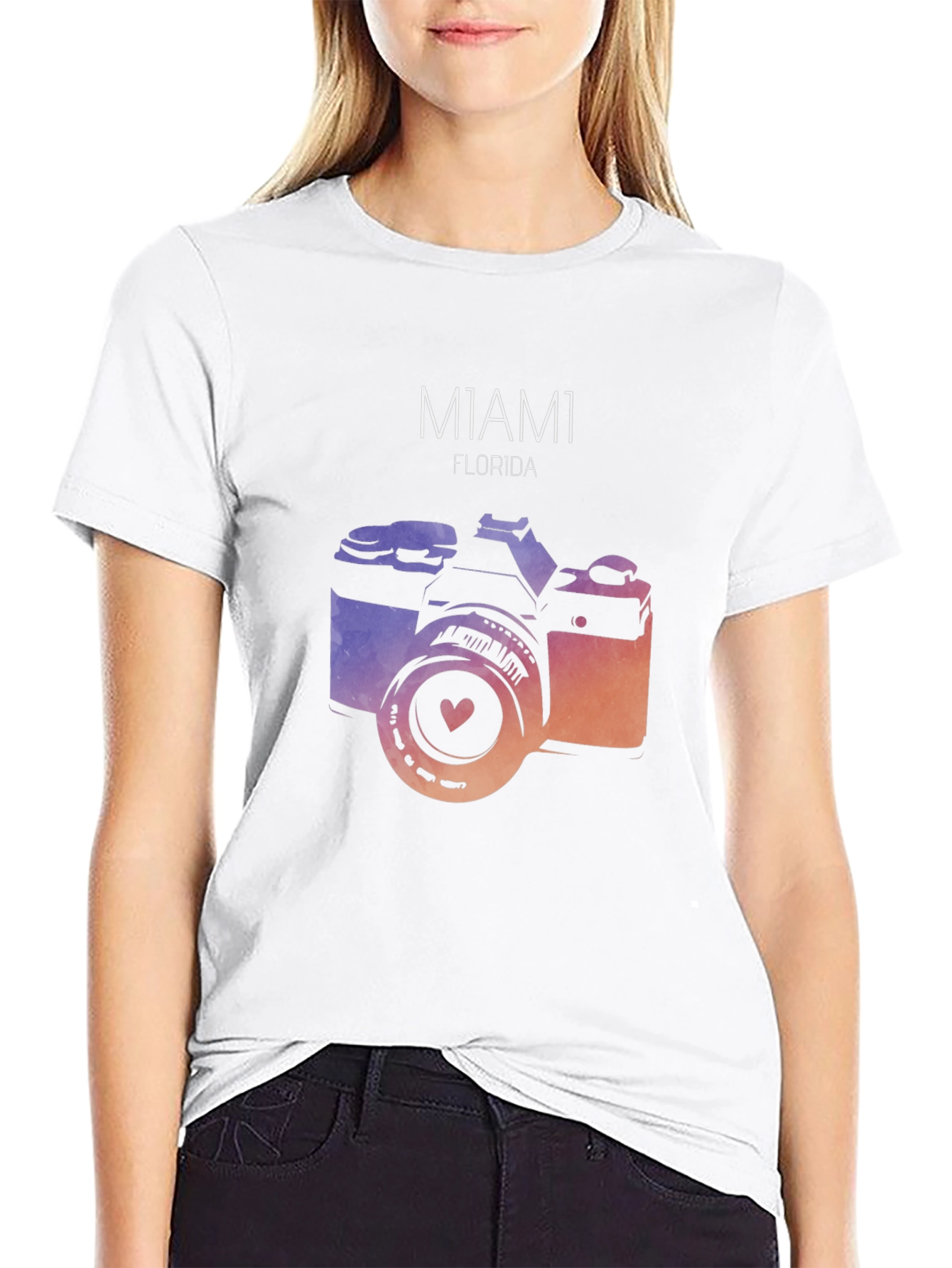 Miami Florida Camera Graphic T-Shirt