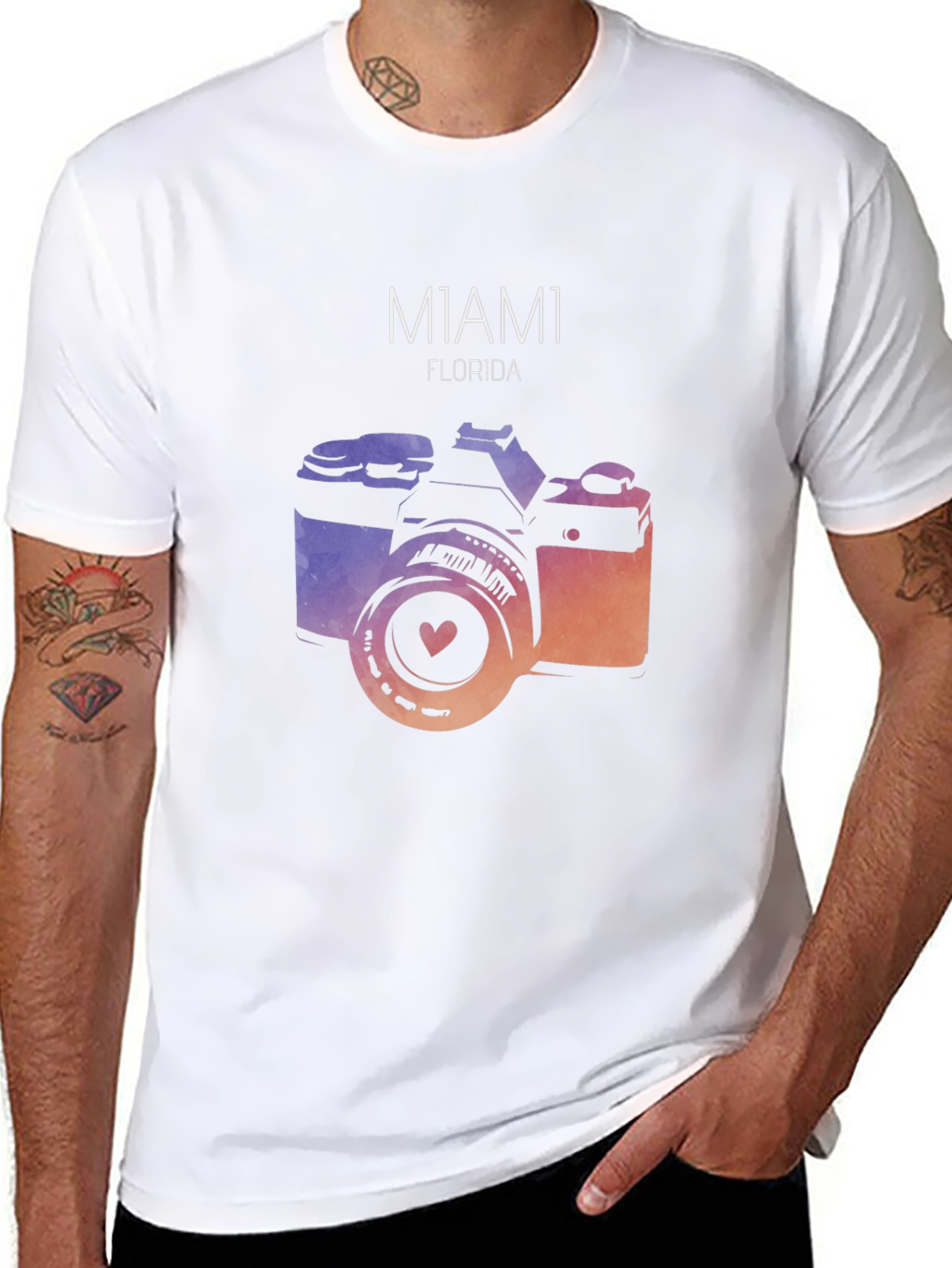 Miami Florida Camera Graphic T-Shirt