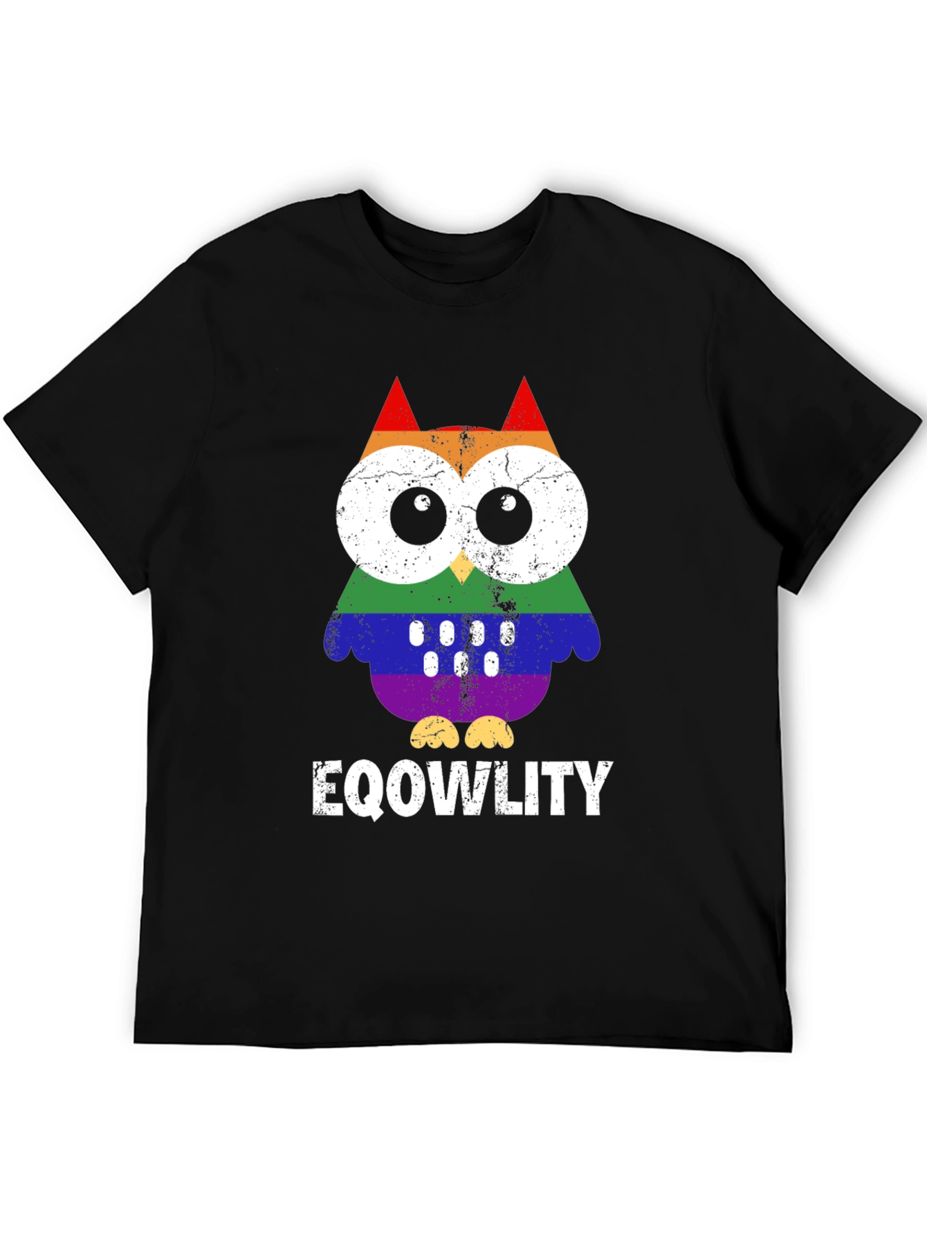 EQOWLITY Rainbow Owl LGBTQ+ Pride T-Shirt