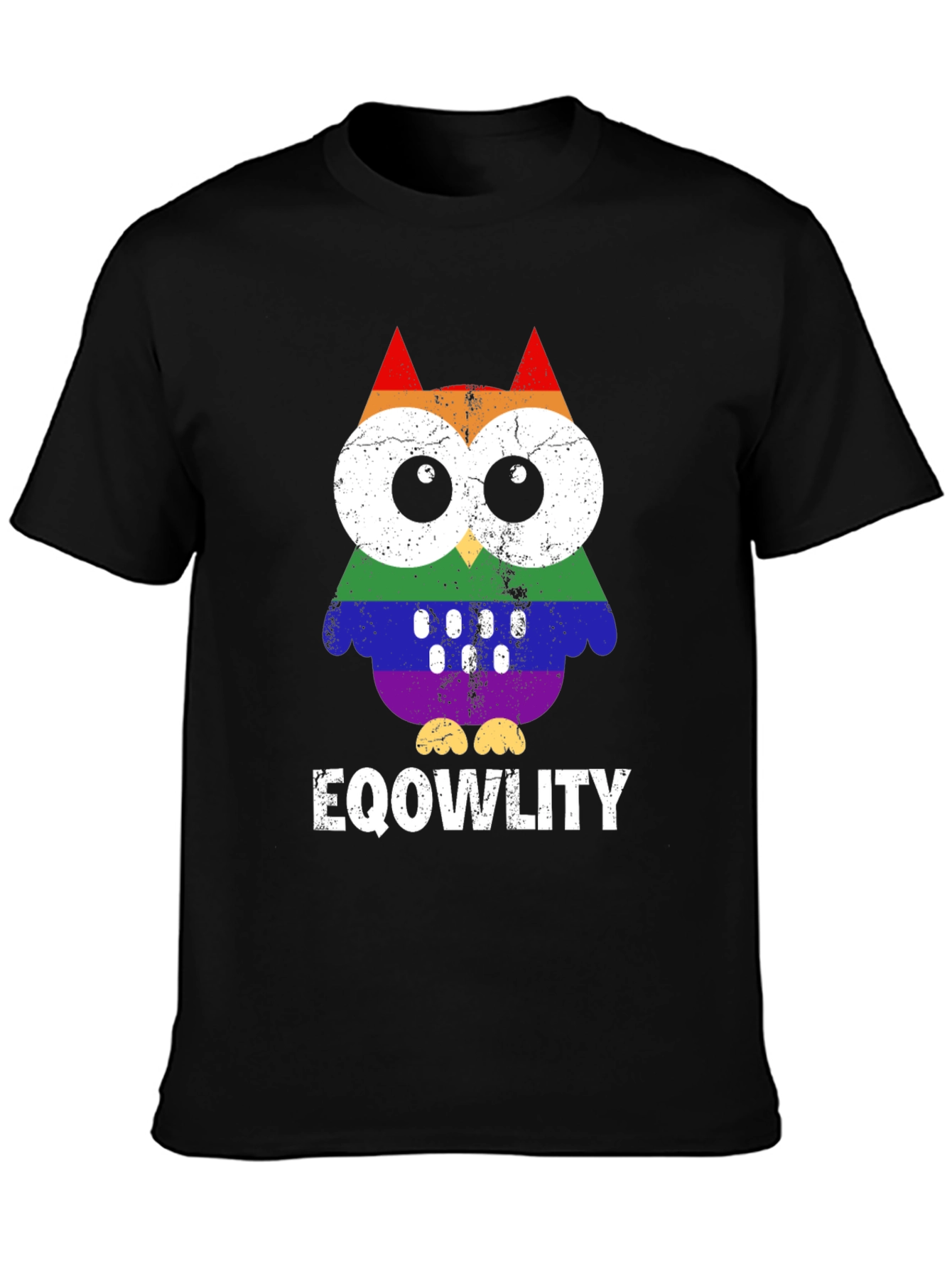EQOWLITY Rainbow Owl LGBTQ+ Pride T-Shirt