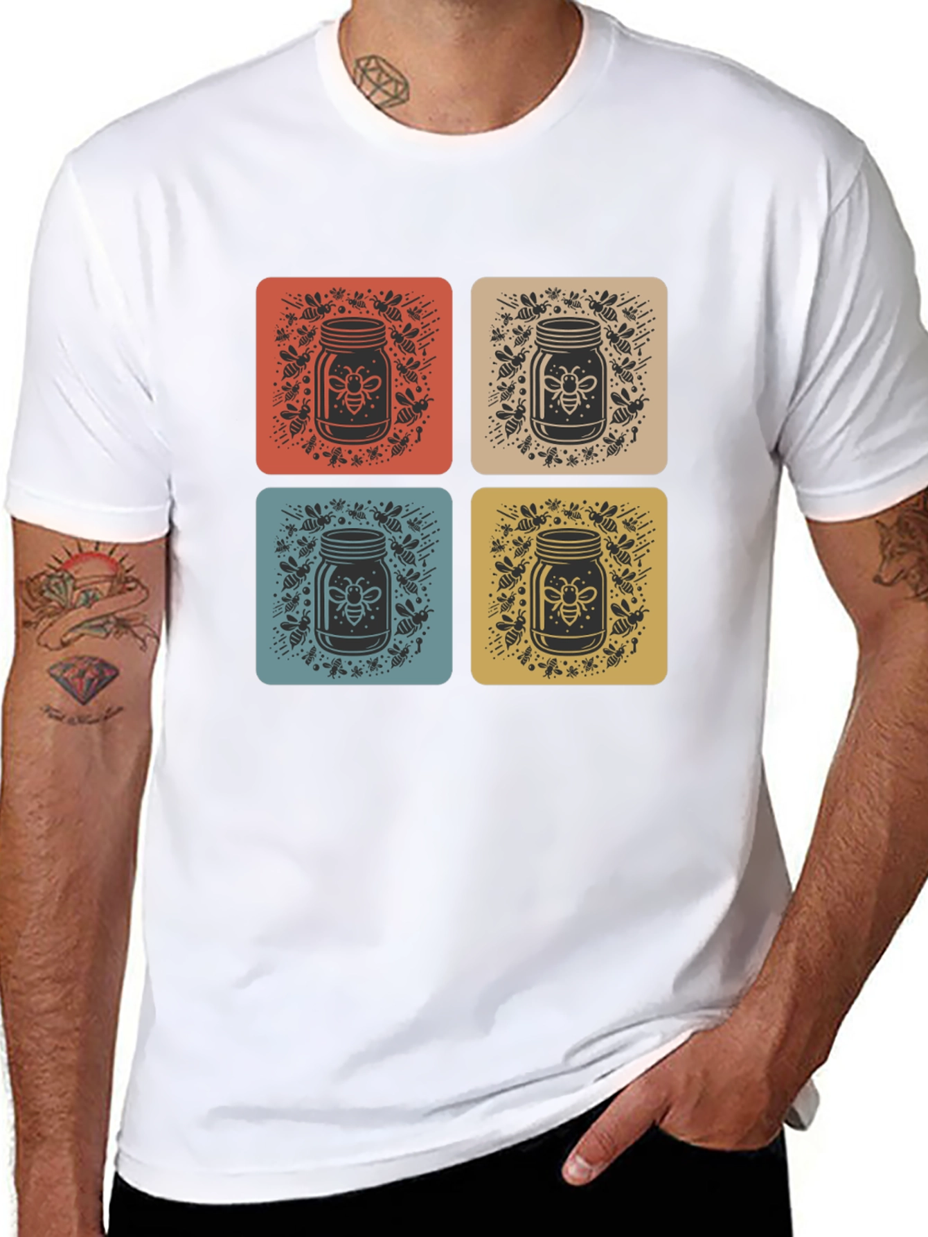 Retro Bee Honey Jar Graphic Tee