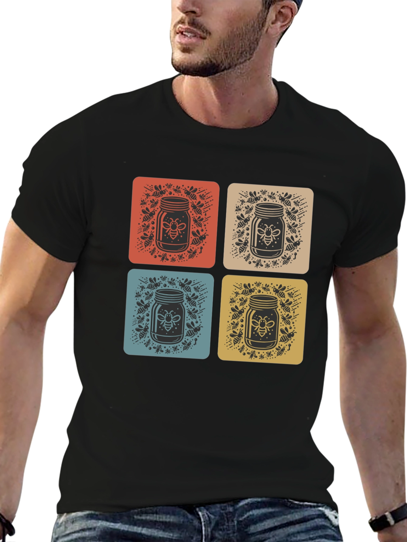 Retro Bee Honey Jar Graphic Tee