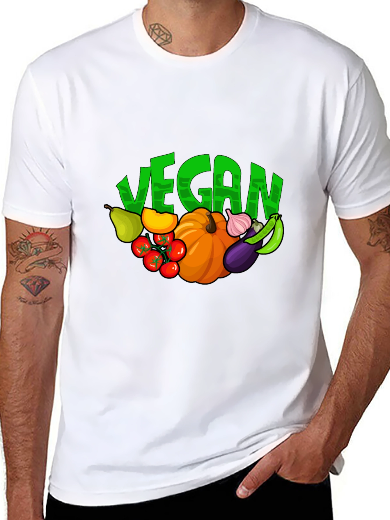 Vegan T-Shirt - Fruit & Vegetable Design