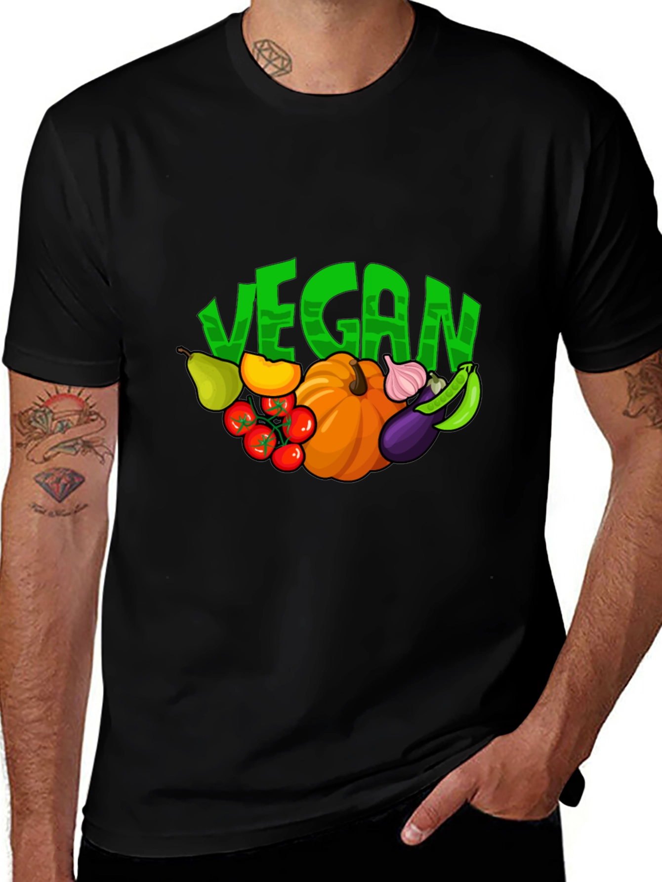 Vegan T-Shirt - Fruit & Vegetable Design