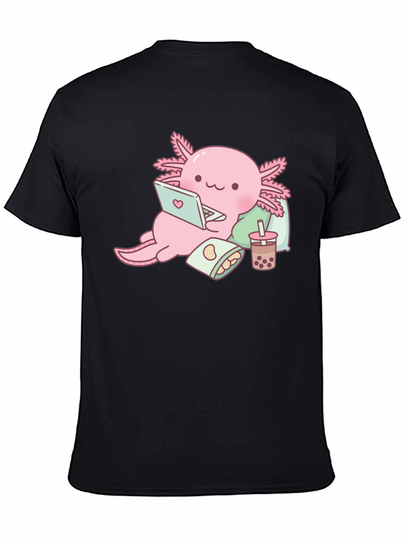 Axolotl Laptop Bubble Tea Graphic Tee