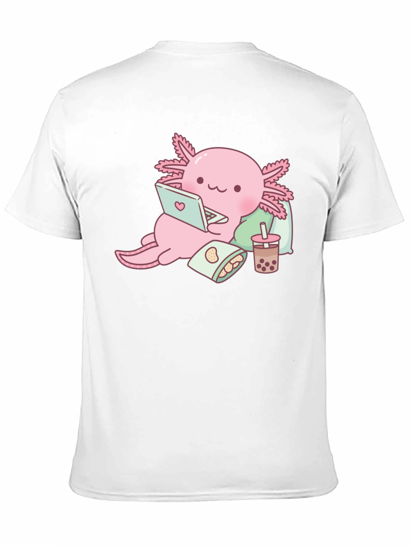 Axolotl Laptop Bubble Tea Graphic Tee
