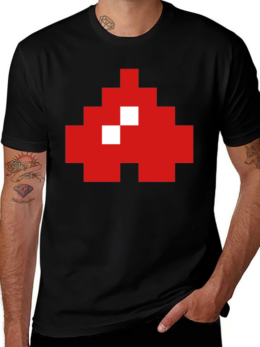 Retro Pixel Alien Graphic Tee - Black