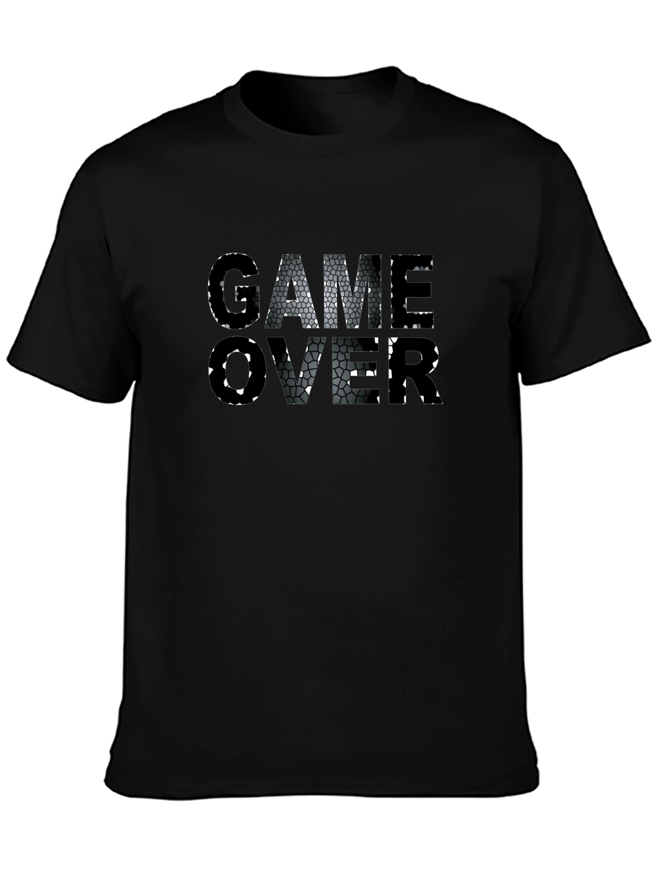Game Over Graphic Print Black T-Shirt