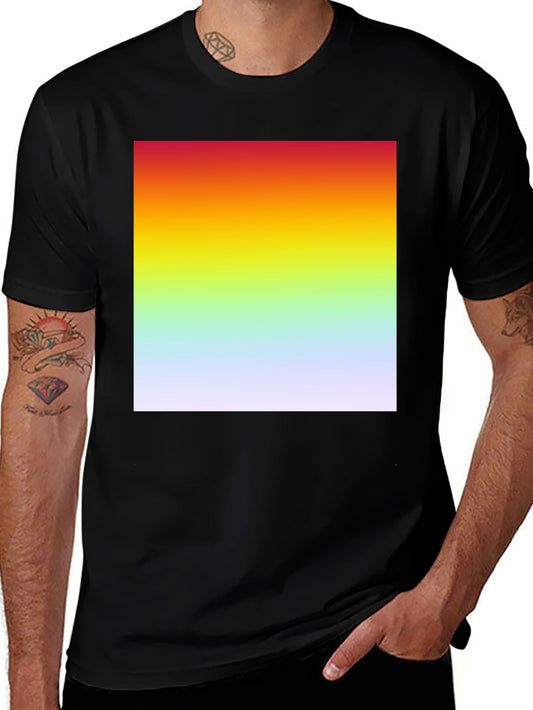 Rainbow Gradient T-Shirt - Black Cotton Blend