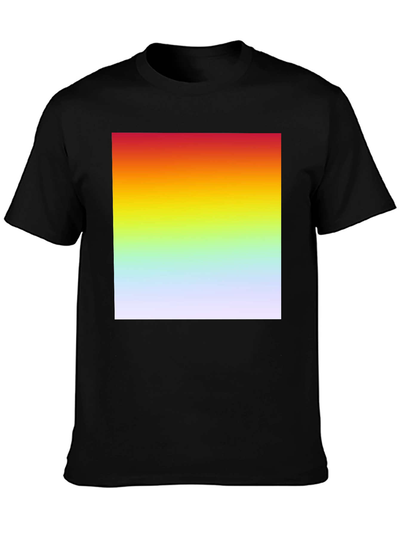 Rainbow Gradient T-Shirt - Black Cotton Blend